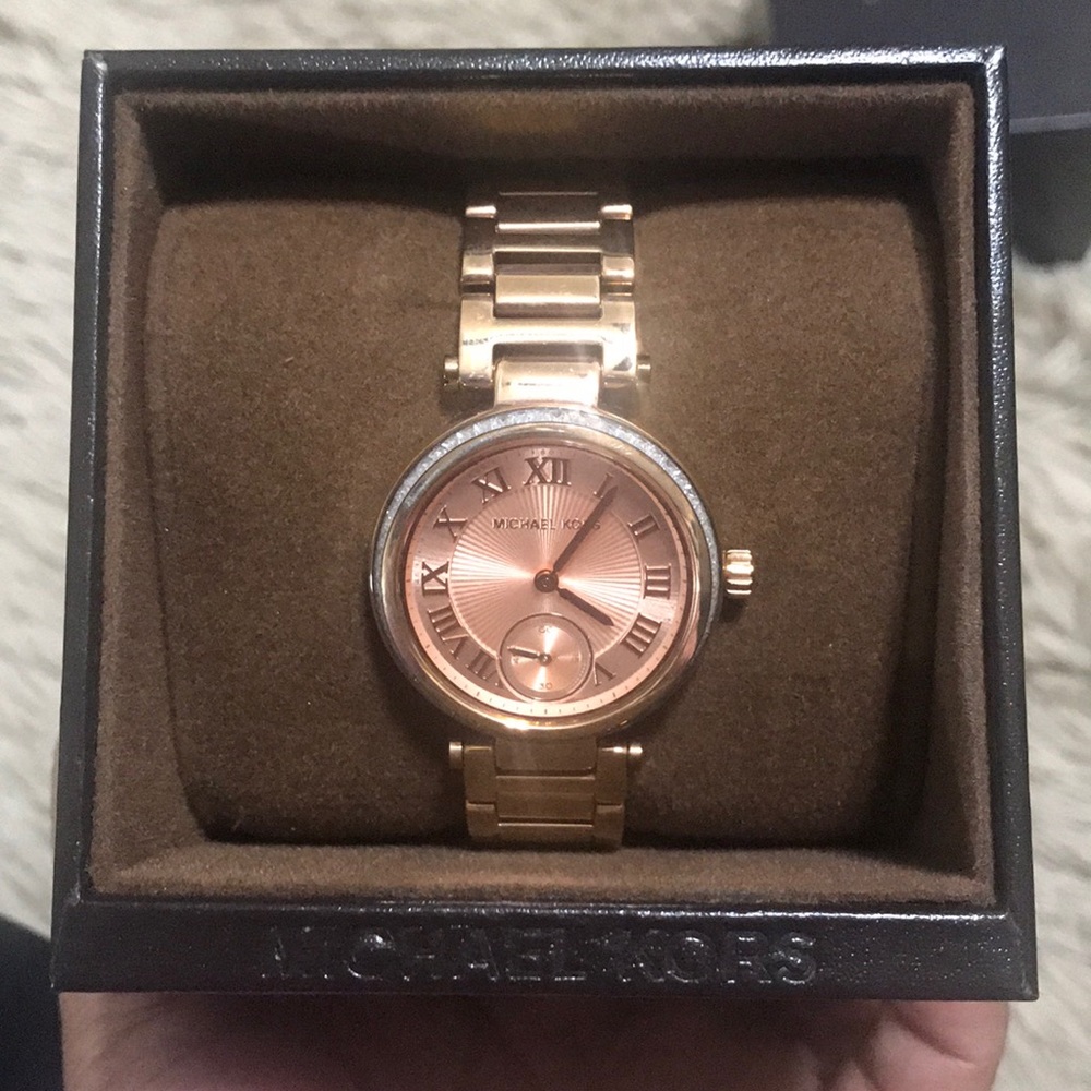 Michael Kors Rose Gold Crystal Studded Watch